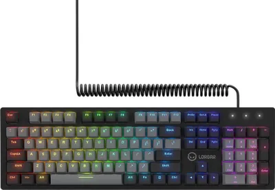 Immagine prodotto di Lorgar Azar 514, tastiera meccanica da gioco, retroilluminazione RGB, 18 modalit, USB-C, nero