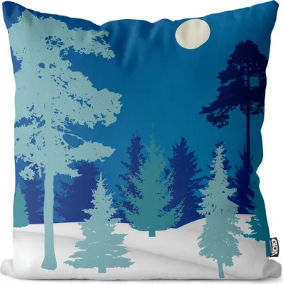 Produktbild von VOID Winter Mond Schnee Kissenbezug Kissenhülle Sofakissen Kissen Deko Outdoor-Kissen Dekokissen