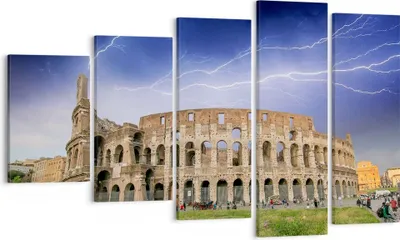Produktbild von Bild auf Leinwand - Leinwandbild - Italien Architektur Kolosseum Tourismus - 100x60cm - Wand Bild - Wanddeko - Leinwanddruck - Bilder - Kunstdruck - Leinwand bilder - Wandkunst - EG100x60-2505