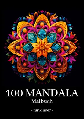Produktbild von Mandala-Malbuch für Kinder, Jungen und Mädchen, mit 100 Motiven zum Ausmalen