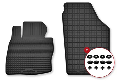 Produktbild von Gummi-Fußmatten Vorne für Honda Jazz III 2008-2011 (Schrägheck) – 2-tlg, Schwarz, Semi-Universal, angepasst – Wielganizator Semi-Universal