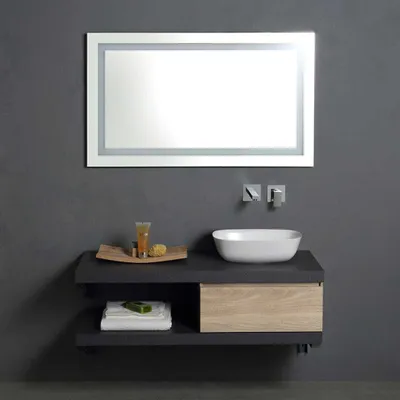Produktbild von 120 cm Badezimmermöbel, Anthrazit-Waschtischplatte und Design-Waschbecken | Valentina