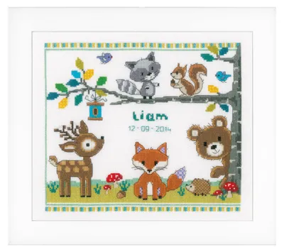Kreuzstich-Set Waldtiere, 28 x 24 cm, DIY-Stickerei