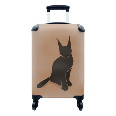 Produktbild von MuchoWow® Koffer Handgepäck Trolley Rollkoffer Kleine Reisekoffer mit 4 Rollen - Katzen - Minimalismus - Haustiere - Cabin Size < 55x40x23 cm & 55x40x20 cm - Fotokoffer - Kabinenkoffer - Boardgepäck - Reise-Box - Reisekoffer - Reisegepäck - Koffer mit Bild - Trolley für Kinder