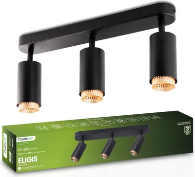 Zdjęcie produktu dla Lumiled Lampa Reflektor 3Xgu10 Eligis Czarny