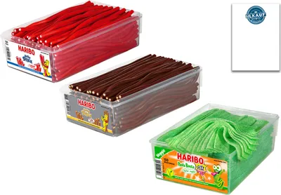 Produktbild von H A R I B O Balla Stixx Pasta 2er 3er 4er Diverse Sets Mischpaket Grosspackung Büro Box (Balla Erdbeere&Cola/PastaApfel & 1 HLKauf-Block)