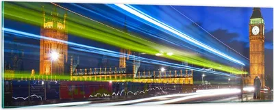 Produktbild von Bilder auf glas - London Parlamentsgebäude Big ben - 90x30cm - Glasbilder - Wandbilder - Kunstdruck - zum Aufhängen bereit - Wanddekoration aus Glas - Glas Bilder - Wandbild auf Glas - GAB90x30-1446