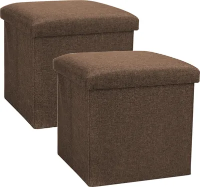 Produktbild von COM-FOUR® 2x Faltbarer Hocker - Sitzhocker mit Stauraum - Aufbewahrungsbox- 40 L