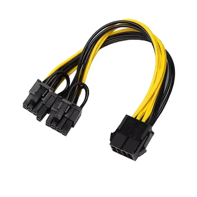 Produktbild von Q55 PCIe Stromkabel 20 cm – 8-Pin auf 2× 8-Pin (6+2) Grafikkarten-Adapter für PCI-Express GPU