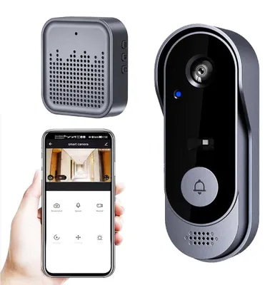 Produktbild von ZELURXX Video Türklingel 1080P mit 170° Weitwinkel, Nachtsicht, WLAN, 2-Wege-Audio, Sprachwechsel, IP65, 1000 mAh