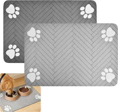 Imagen del producto de Alfombrilla antideslizante para comedero, 2 unidades, 60x40 cm, apta para interior y exterior
