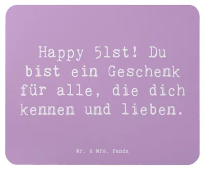 Produktbild von Mr. & Mrs. Panda Mauspad Spruch 51. Geburtstag Geschenk - Lavendeltraum - Du bist ein für alle, Happy 51st!, laptop, besondere Geburtstagsbotschaft, Feier, pc, Alter