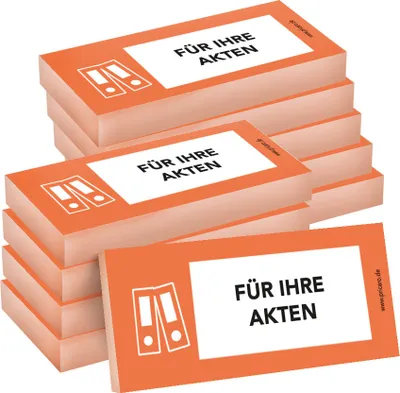Produktbild von PRICARO Haftnotizen "Für Ihre Akten", orange, 100 Blatt, 10 Stück