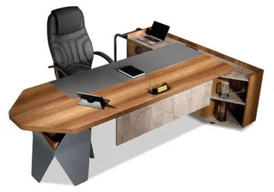 Image de Bureau Bureau d'angle Bureau en bois brun
