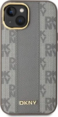 Produktbild von DKNY DKHMP15SPCPVSLE iPhone 15 6.1" beige hardcase Leather Checkered Mono Pattern MagSafe Schutzhülle