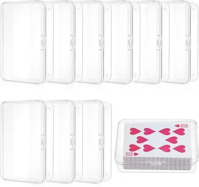 Productafbeelding van Transportdoos voor speelkaarten, kaarthoes met deksel, kaartspel, kaarthoes, speelkaarten, etui voor speelkaarten, kaartspel, visitekaartjes, verzamelkaarten, 9,5 x 6,5 x 2,5 cm