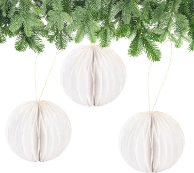 Produktbild von Weihnachtsdeko Weihnachtskugeln zum Aufhängen Weiß 6er Set