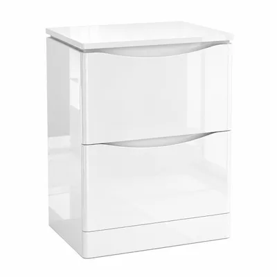 Obrázok produktu pre Skriňa pod umývadlo s 2 zásuvkami, biela lesklá, AUSTIN, š 59 x v 82 x h 45 cm, kúpeľňový nábytok, productTiles.product.images.aiGenerated