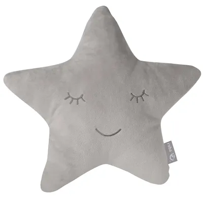 Image de roba Coussin moelleux 'roba Style' étoile gris argenté, coussin décoratif moelleux pour chambre de bébé & enfant
