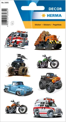 Immagine prodotto di Herma DECOR Adesivi American Cars, 3 fogli con 24 adesivi, colore: multicolore