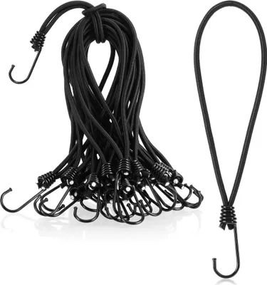 Produktbild von com-four® 25x Premium Planenspanner mit Haken - Spanngummi für Banner, Plakate, Zelte, Planen, Pavillion - Zeltspanner für Camping - Gummispanner - Expanderschlinge
