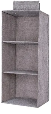 Produktbild von Hängender Aufbewahrungsorganizer, abnehmbare Schubladen, platzsparendes Design, Grau 3-lagig
