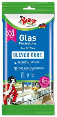 Obrázek produktu pro Poliboy vlhčené ubrousky na sklo XXL Clever Care 24 ubrousků v balení 1 kus
