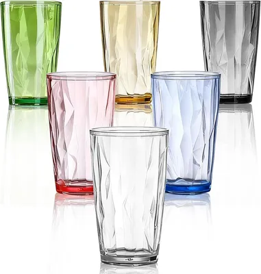 Produktbild von Kunststoff Wasserbecher, 500 ml, 6er Set, stapelbar, für Garten und Picknick