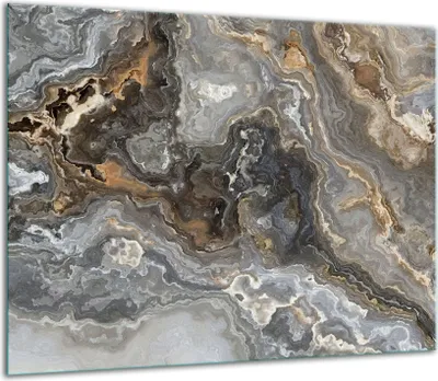 Produktbild von Herdabdeckplatten Glaskeramikkochfeld-Abdeckung Spritzschutz Glas 60x52cm Marmor