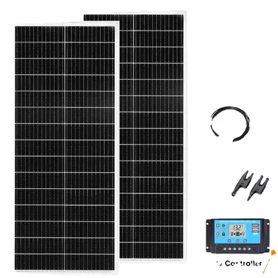 Obrázek produktu pro Solární panel, výstup 100 W, monokrystalická technologie, sada 12 V 200 W