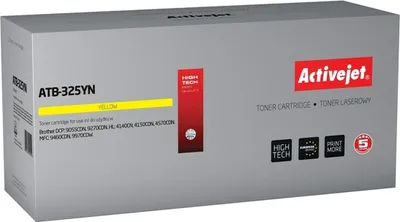 Zdjęcie produktu dla Activejet Toner ATB-325YN (zamiennik Brother TN-325Y; Supreme; 3500 stron; żółty), 3500 stron(y), Żółty, 1 szt.