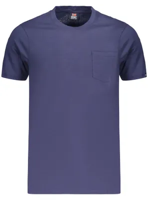 Produktbild von Stilvolles Herren T-Shirt Blau - Kurzarm mit Brusttasche & Applikation