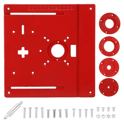 Einlegeplatte für Routertisch, Aluminium, 245 x 240 mm, 2-in-1