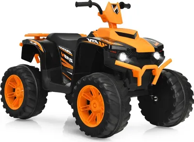 Produktbild von 12V Kinder-Elektroquad mit Lichtern, Musik und Hupe, Orange