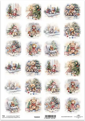 Zdjęcie produktu dla Zestaw tagów do scrapbookingu 0323 laleczki, misie