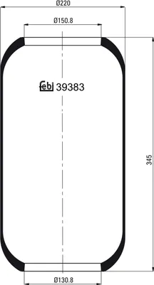 Produktbild von FEBI BILSTEIN Luftfederbalg 39383 für VOLVO B 10 345mm 220mm 150mm