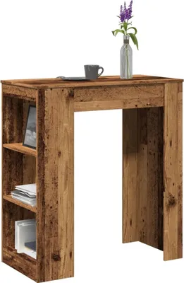 Produktbild von Bartisch mit Regal Altholz-Optik 95x47x103,5 cm Holzwerkstoff, Esstische 2024 Neu