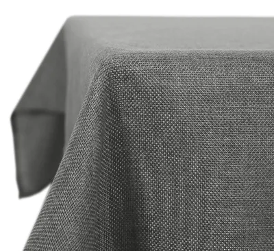 Produktbild von Deconovo Tischdecke Wasserabweisend Tischdecke Lotuseffekt Tischtuch Leinenoptik 130x160 cm, Grau, 1 Stück