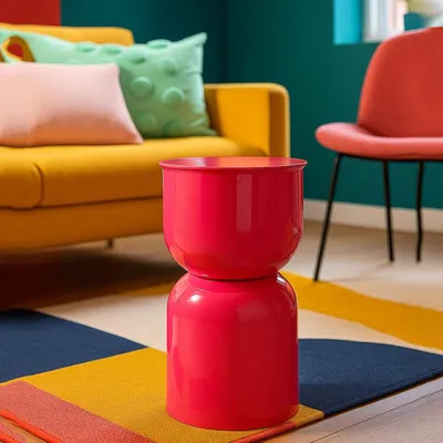Immagine prodotto di Bandip - Tavolino da Salotto, 33x51x33h cm Rosa, Forma Rotondo