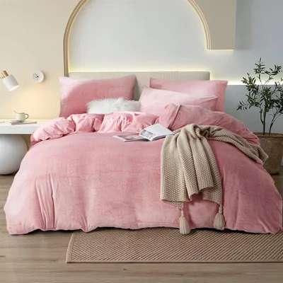 Plüsch-Bettwäsche 135x200 cm, 4-teilig, Milchfleece, warm
