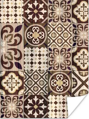 Produktbild von MuchoWow® Poster Retro - Muster - Braun - Abstrakt 120x160 cm - Wandbilder