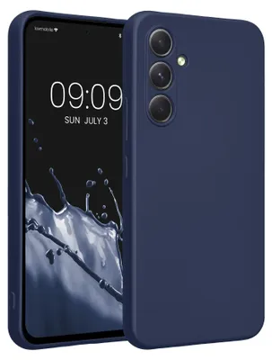 Produktbild von kwmobile Handyhülle für Samsung Galaxy A54 5G Hülle - weiche Silikon Case metallisch schimmernd - Schutzhülle Cover - Metallic Blau