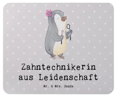 Produktbild von Mr. & Mrs. Panda Mauspad Zahntechnikerin Leidenschaft - Grau Pastell - Geschenk, Mousepad, mousematte, computer, Mouse Pad, pc