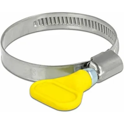 Produktbild von DeLOCK Schlauchschelle Edelstahl 400 SS mit Flügelmutter 32 - 50 mm 5 Stück gelb, Schmetterlingsklemme, Gelb, Kunststoff, Edelstahl, Polybag, 3,2 cm, 5 cm