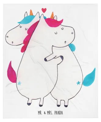 Produktbild von Mr. & Mrs. Panda Kuscheldecke Einhorn Mitteilung - Weiß - Geschenk, Tagesdecke, Liebe, Mikrofaserdecke, Unicorn, Sofadecke, Valentinstag, Decke, Einhörner, Bettüberwurf