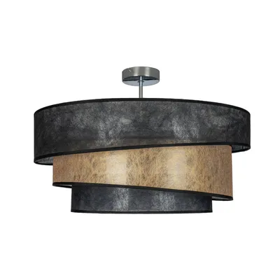 Produktbild von Lindby Deckenlampe Ayvira, schwarz/gold, Textil, 56 cm, E27