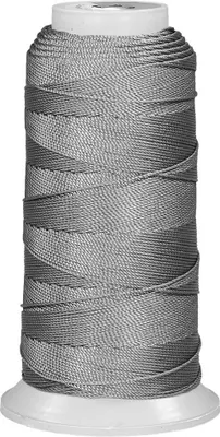 Produktbild von Sattlergarn - Polyester Ledergarn in Handwerksqualität (200 m/Stärke 8/3) I extrastarkes Polstergarn Nähgarn - Reißfest - UV-Beständig - Outdoor Nähgarn für Leder silbergrau