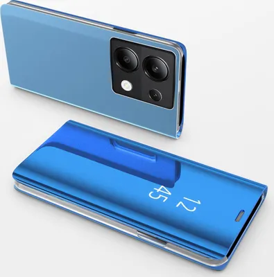 Produktbild von Handy Hülle für Xiaomi Redmi Note 13 Pro Clear View Hülle Klapp Flip Hülle Bumper Cover Spiegel Mirror, Farbe: Blau
