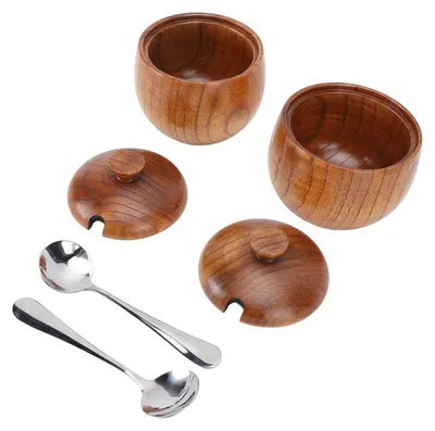 Produktbild von Holzsalzbehälter mit Deckel und Löffel