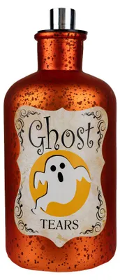 Zdjęcie produktu dla Podświetlana butelka dekoracyjna ze szkła rtęciowego Ghost Tears 18 cm